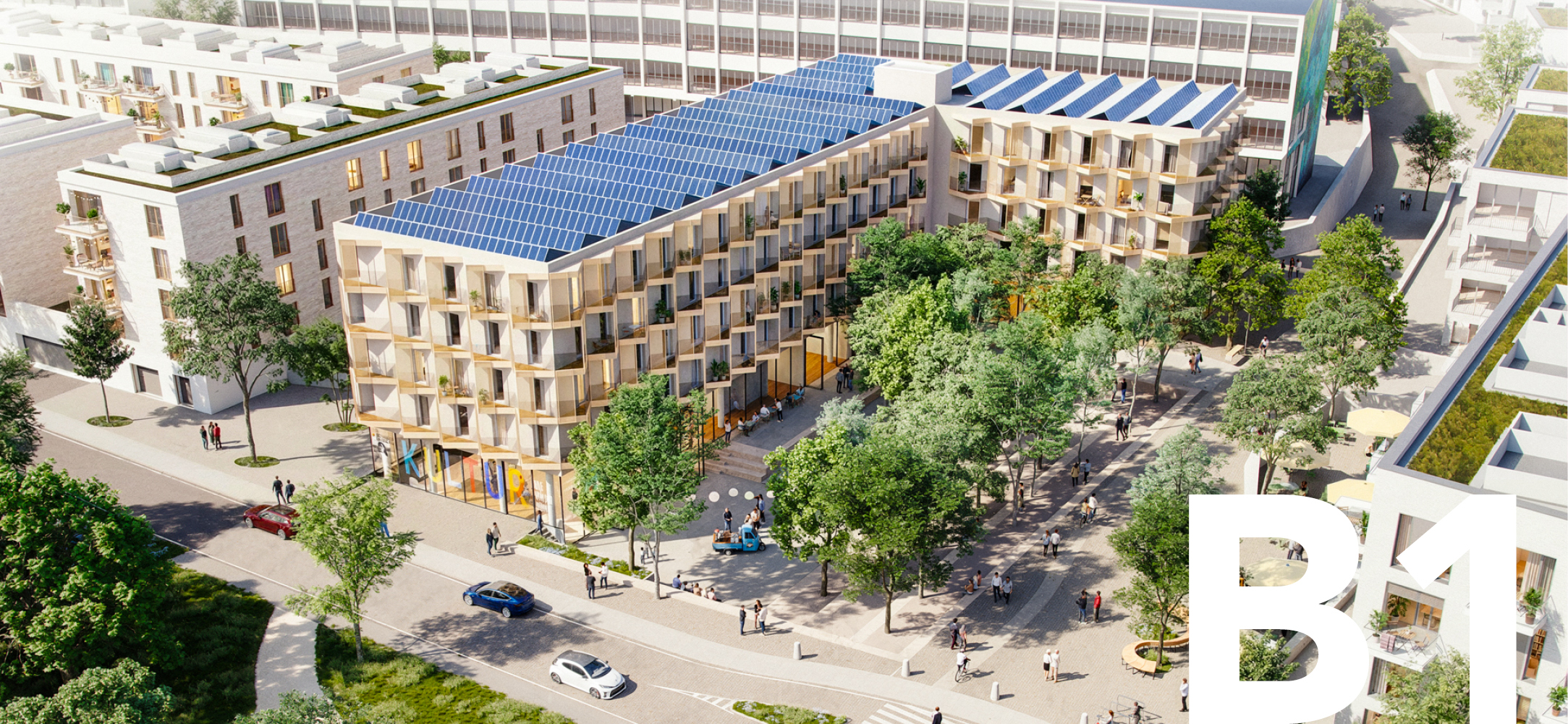 Visualisierung des Baufeld B1 mit entsprechender Beschriftung